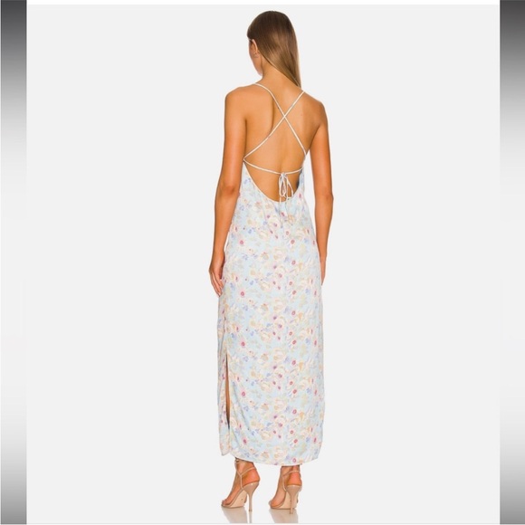 NWOT Something Navy Pastel Floral Maxi Dress - Picture 3 of 13